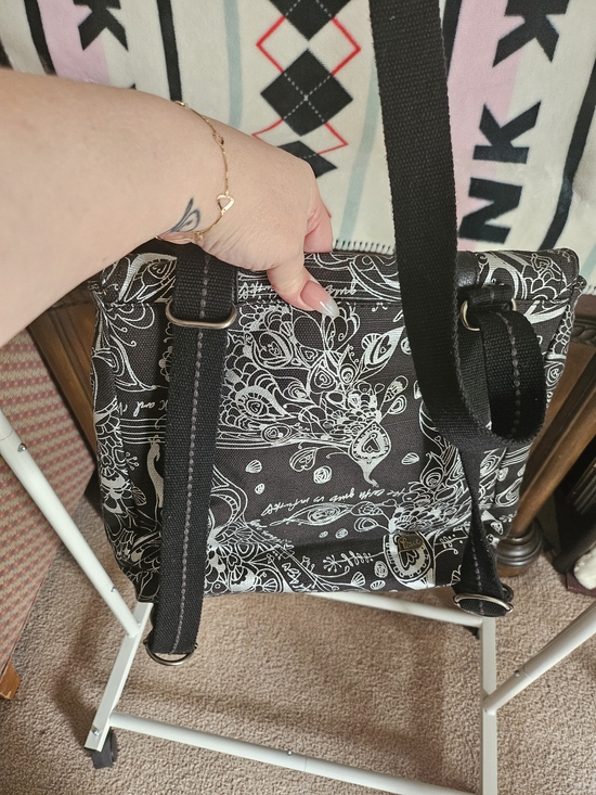 Sakroots Black Graphic Canvas Backpack Tote main image 13